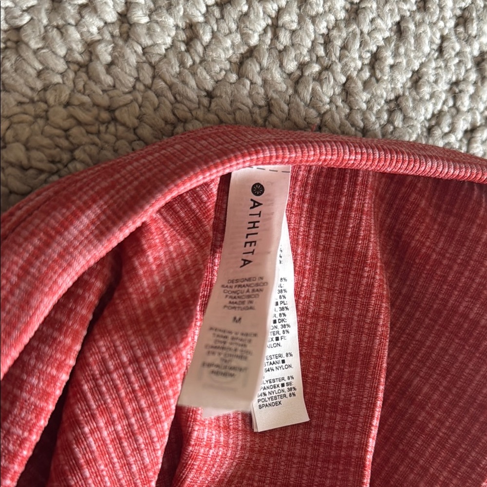 Athleta Red Ribbed Tank Top - Picture 4 of 4